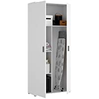 HABITMOBEL Armario Auxiliar Zapatero escobero Blanco Multiusos 2 Puertas. Medidas: Alto 190cm. Ancho 78cm. Fondo 35cm.